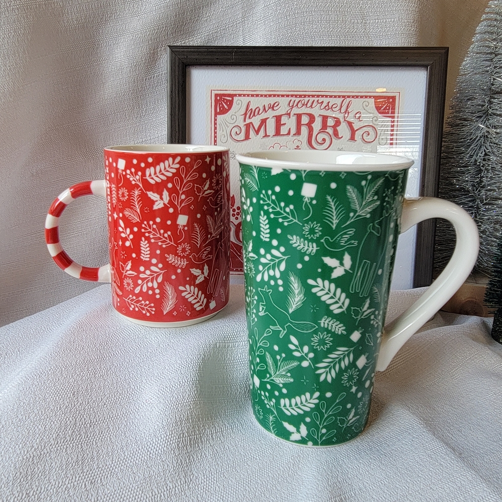 Starbucks Festive Red and Green Holiday Mugs